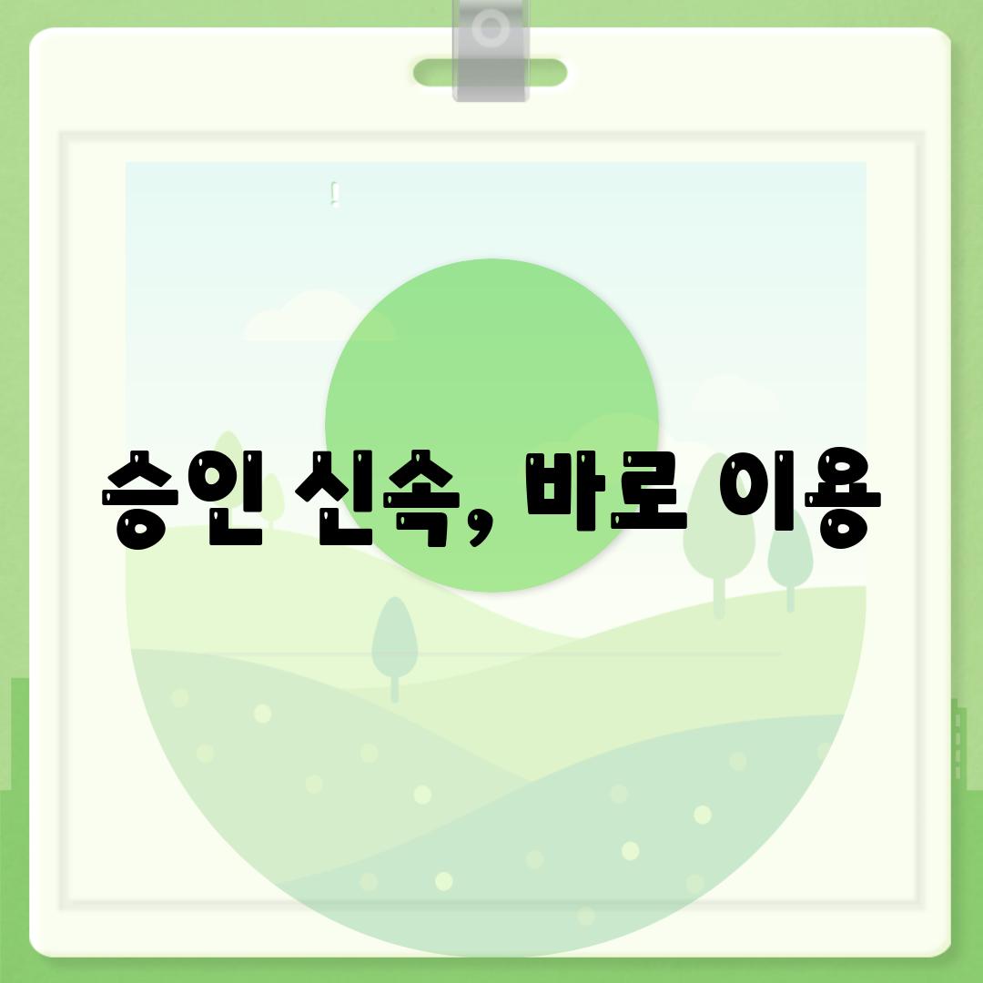 승인 신속, 바로 이용