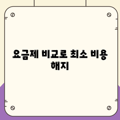 요금제 비교로 최소 비용 해지