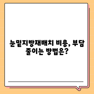 눈밑지방재배치 비용