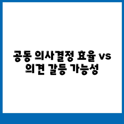 공동 의사결정 효율 vs 의견 갈등 가능성