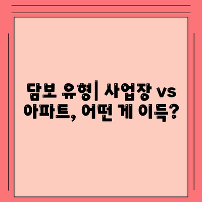 담보 유형| 사업장 vs 아파트, 어떤 게 이득?