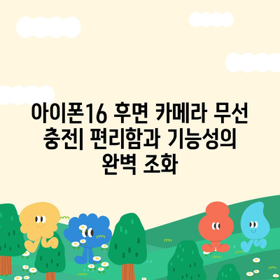 아이폰16 후면 카메라, 무선 충전 지원으로 번거로운 케이블 제거