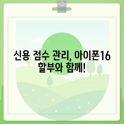 아이폰16 할부 신용 점수 영향 | 주의 사항