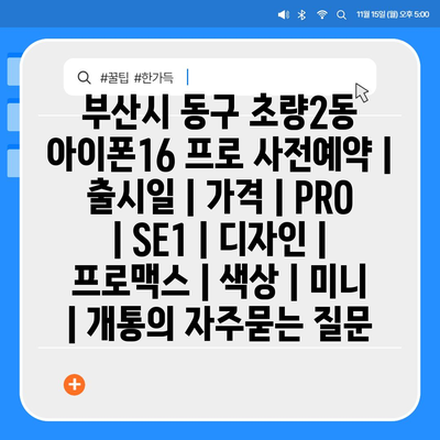 부산시 동구 초량2동 아이폰16 프로 사전예약 | 출시일 | 가격 | PRO | SE1 | 디자인 | 프로맥스 | 색상 | 미니 | 개통