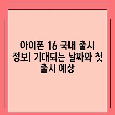 아이폰 16 국내 출시일과 1차 출시 예상