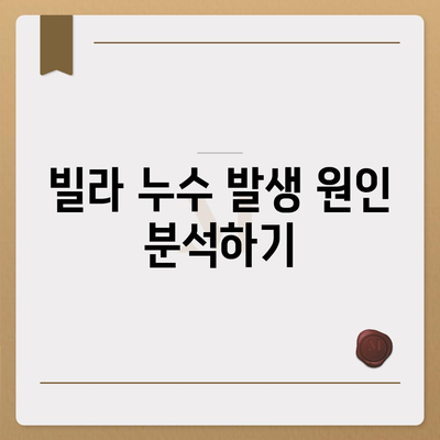 빌라 누수 책임 및 원인 규명