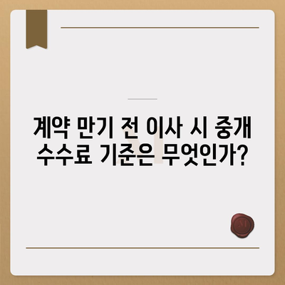 계약 만기 전 이사가는 경우 중개 수수료 복비는 누가 낼까?