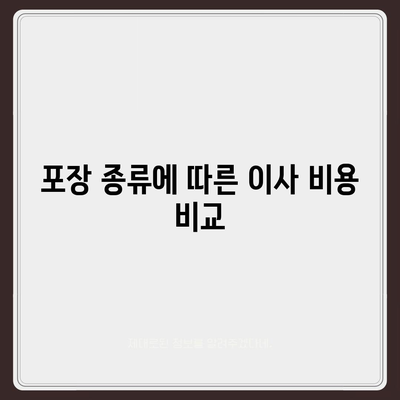 포장 이사비용 비교를 위한 안내서 | A부터 Z까지