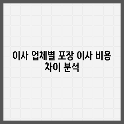 포장 이사 비용 비교 궁금증 해소