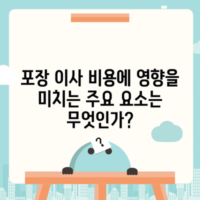 포장 이사 견적 비교 비용 체크리스트