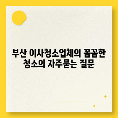 부산 이사청소업체의 꼼꼼한 청소