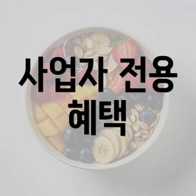 사업자 전용 혜택