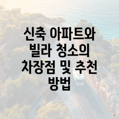 신축 아파트와 빌라 청소의 차장점 및 추천 방법