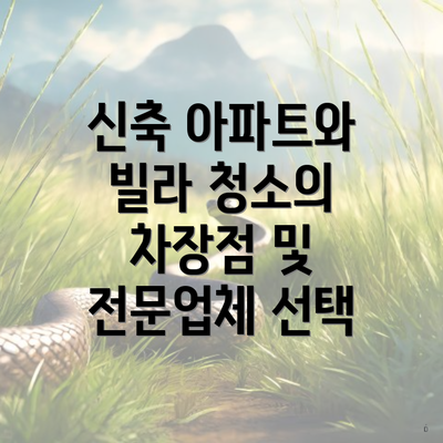 신축 아파트와 빌라 청소의 차장점 및 전문업체 선택