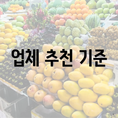 업체 추천 기준