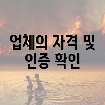 업체의 자격 및 인증 확인