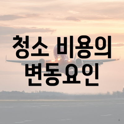 청소 비용의 변동요인