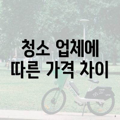 청소 업체에 따른 가격 차이