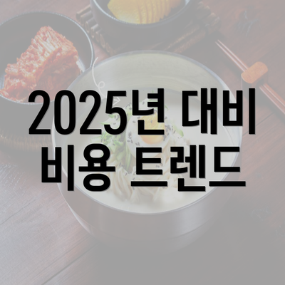 2025년 대비 비용 트렌드