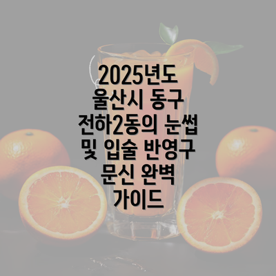 2025년도 울산시 동구 전하2동의 눈썹 및 입술 반영구 문신 완벽 가이드