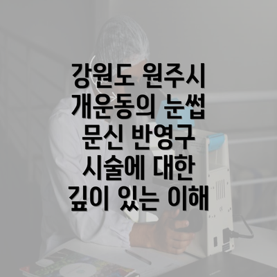 강원도 원주시 개운동의 눈썹 문신 반영구 시술에 대한 깊이 있는 이해