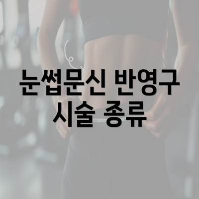 눈썹문신 반영구 시술 종류