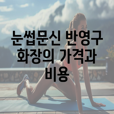 눈썹문신 반영구 화장의 가격과 비용