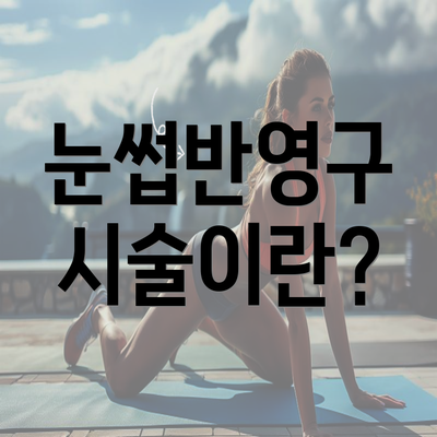 눈썹반영구 시술이란?