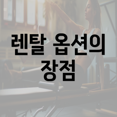 렌탈 옵션의 장점