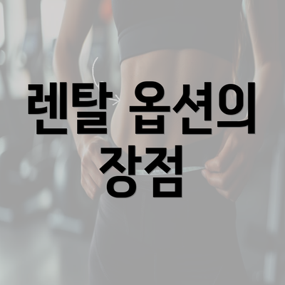 렌탈 옵션의 장점