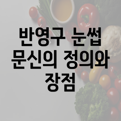 반영구 눈썹 문신의 정의와 장점