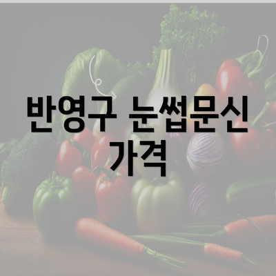 반영구 눈썹문신 가격