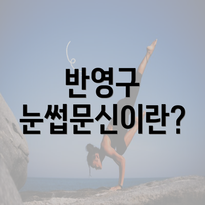 반영구 눈썹문신이란?