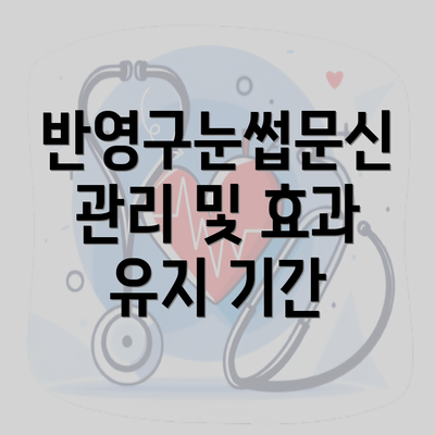 반영구눈썹문신 관리 및 효과 유지 기간