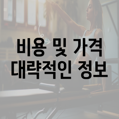 비용 및 가격 대략적인 정보