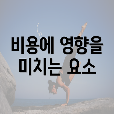 비용에 영향을 미치는 요소