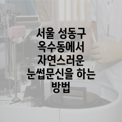 서울 성동구 옥수동에서 자연스러운 눈썹문신을 하는 방법