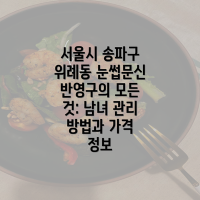 서울시 송파구 위례동 눈썹문신 반영구의 모든 것: 남녀 관리 방법과 가격 정보