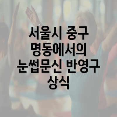 서울시 중구 명동에서의 눈썹문신 반영구 상식