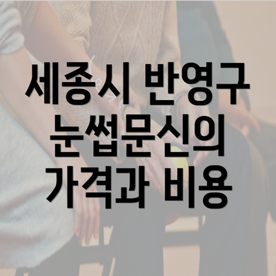 세종시 반영구 눈썹문신의 가격과 비용