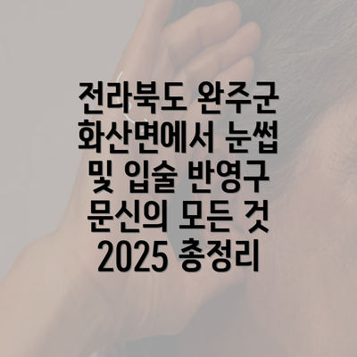 전라북도 완주군 화산면에서 눈썹 및 입술 반영구 문신의 모든 것 2025 총정리