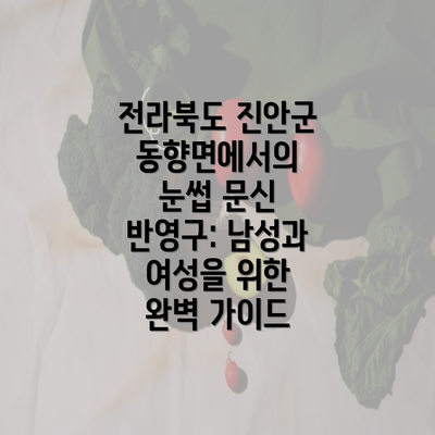 전라북도 진안군 동향면에서의 눈썹 문신 반영구 정보