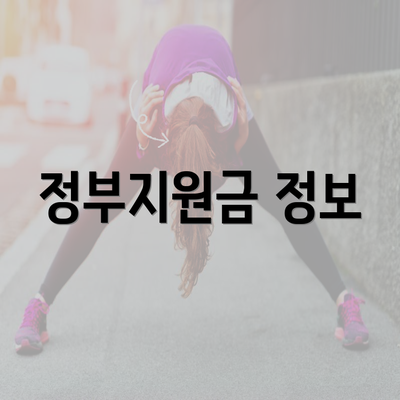 정부지원금 정보