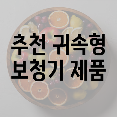 추천 귀속형 보청기 제품