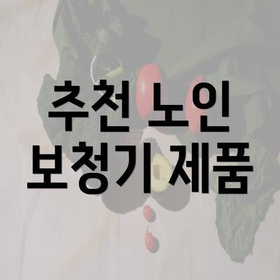 추천 노인 보청기 제품