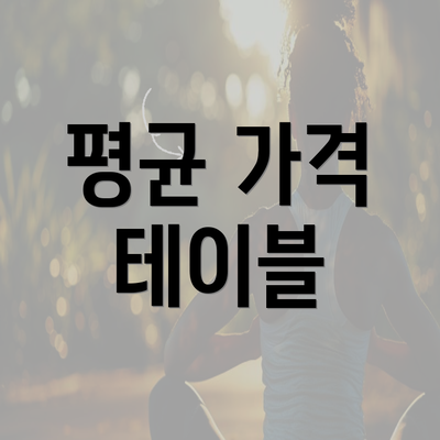 평균 가격 테이블