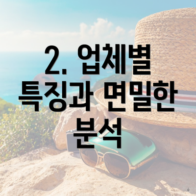 2. 업체별 특징과 면밀한 분석