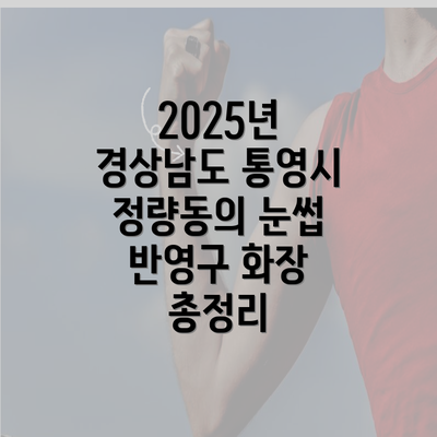 2025년 경상남도 통영시 정량동의 눈썹 반영구 화장 총정리