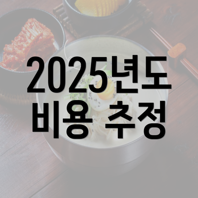 2025년도 비용 추정