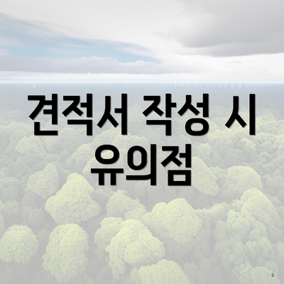 견적서 작성 시 유의점